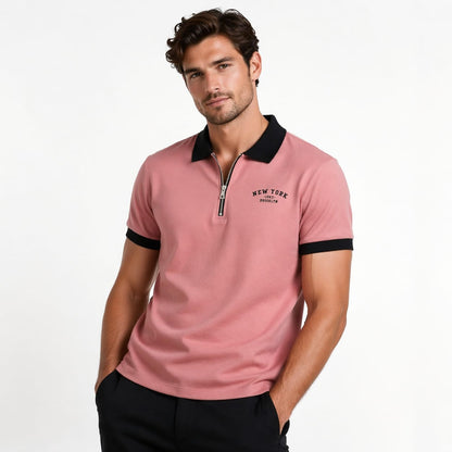Men Zipper Polo Shirt