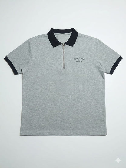Men Zipper Polo Shirt