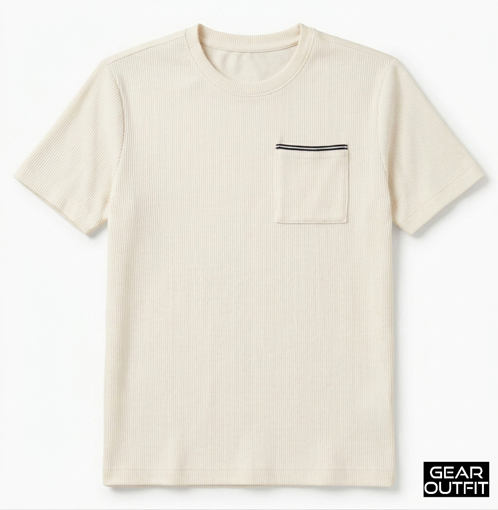 Men Pocket Round Neck Shirt