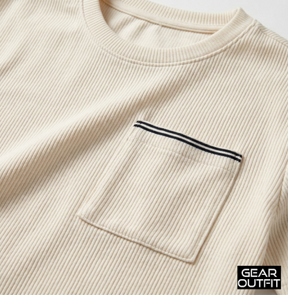 Men Pocket Round Neck Shirt