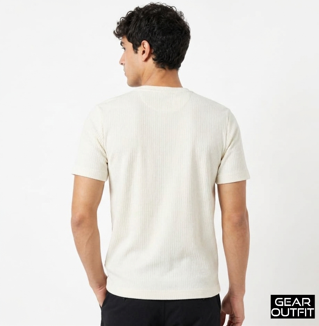 Men Pocket Round Neck Shirt