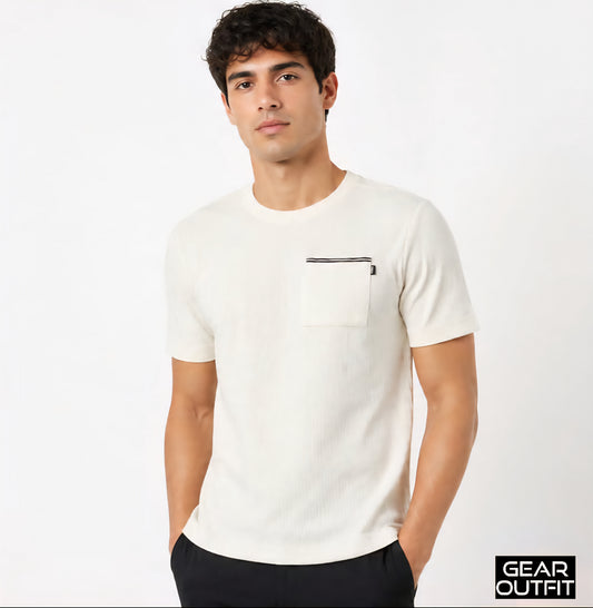 Men Pocket Round Neck Shirt